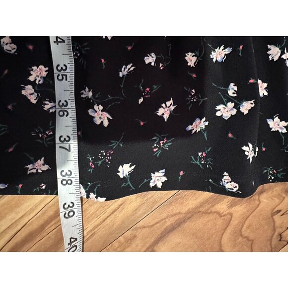 Banana Republic Women’s Dress Size Small Black Floral Short Sleeve Elastic Waist - Picture 4 of 7